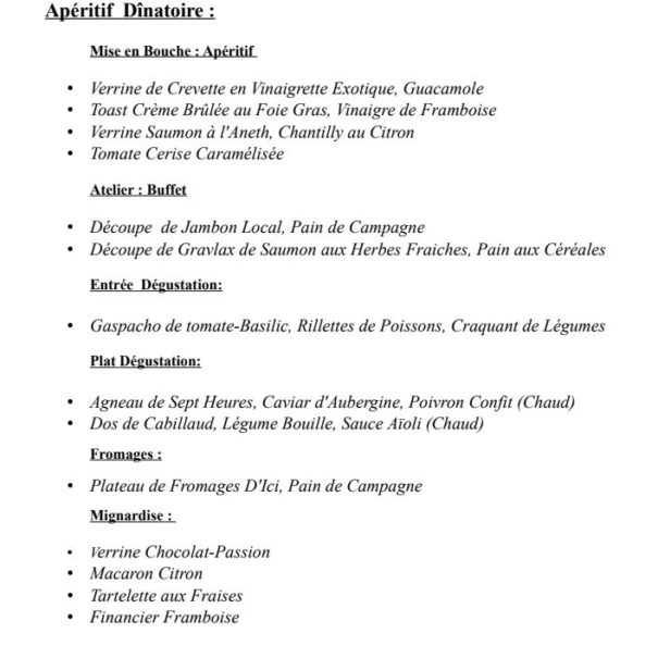 Menu Pro-Am